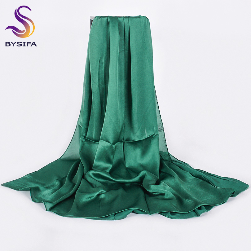 Shawl Wrap Winter - [BYSIFA] Solid Color Silk Scarf Shawl