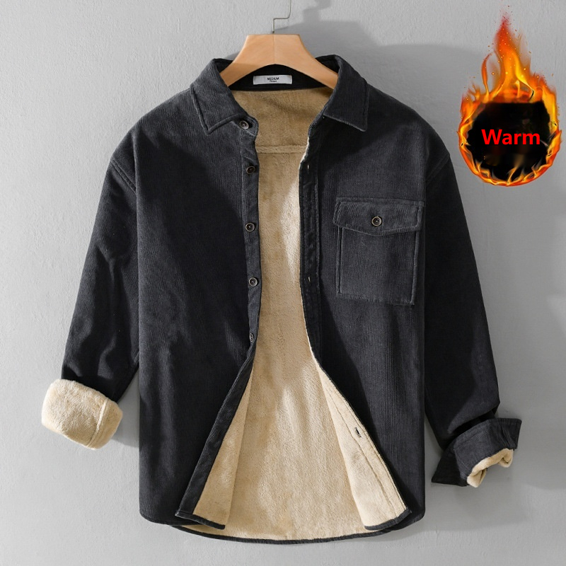 Men's Corduroy Shirt Jacket He – обзор и цена Flannel Shirt Lined