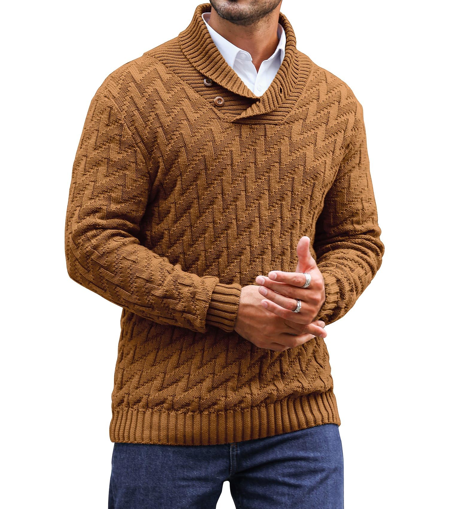 Men's Sweater Spring Shawl Col – обзор и цена Wool Scarf Men