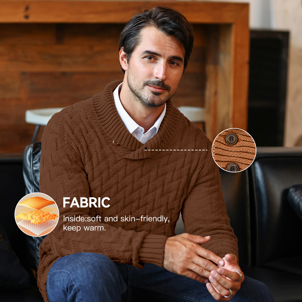 Men's Sweater Spring Shawl Col – обзор и цена Wool Scarf Men