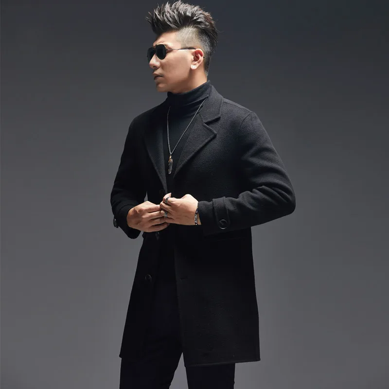 AYUNSUE 100% Wool Coat Men Aut – обзор и цена Wool Coat Peacoat