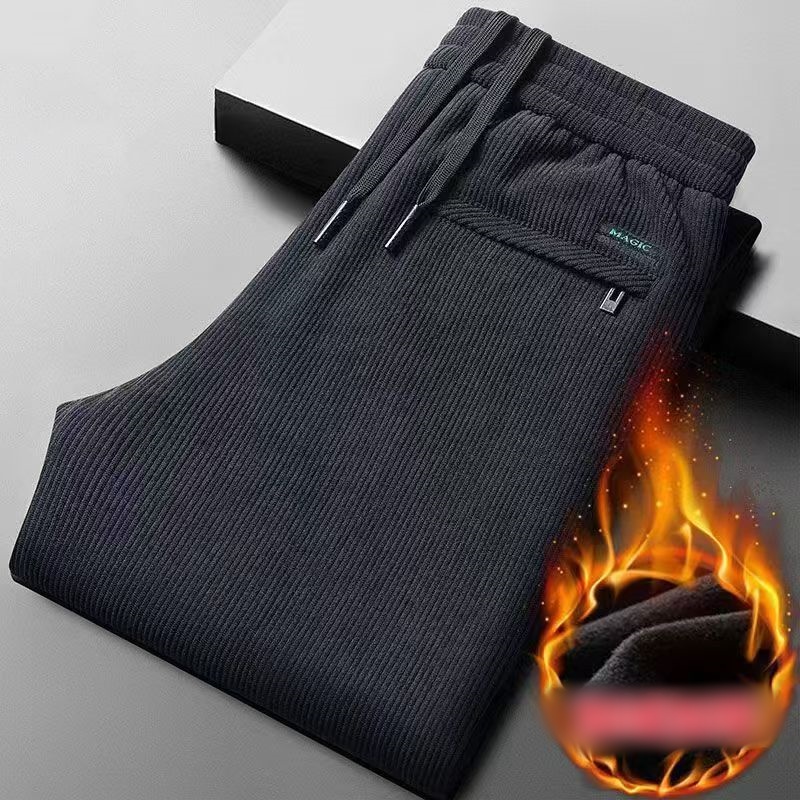 Black gray men's corduroy and  – обзор и цена Corduroy Pant Warm