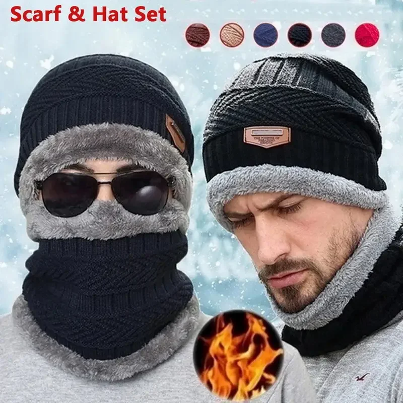 Winter Knit Hat & Scarf Set fo – обзор и цена Wool Scarf Men