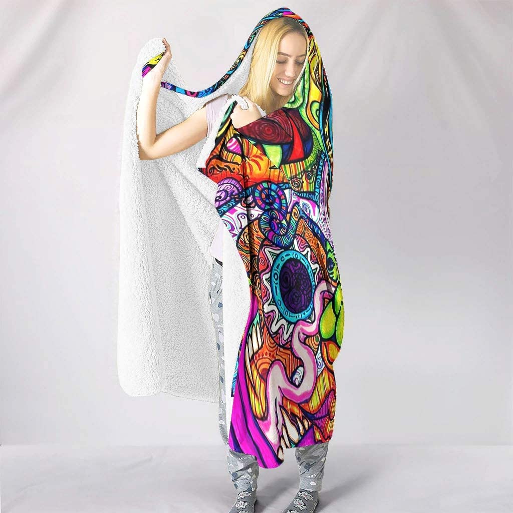 Abstract Bright Trippy Rainbow – обзор и цена Sherpa Hoodie Fleece