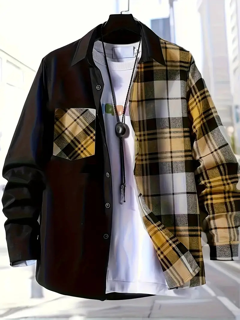 Spring and Autumn Men's Casual – обзор и цена Flannel Shirt Lined