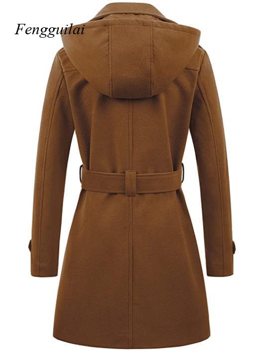 Women's Black Hooded Double Br – обзор и цена Wool Coat Peacoat