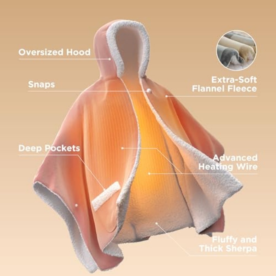 Heated Blanket Wearable Shawl  – обзор и цена Shawl Wrap Winter