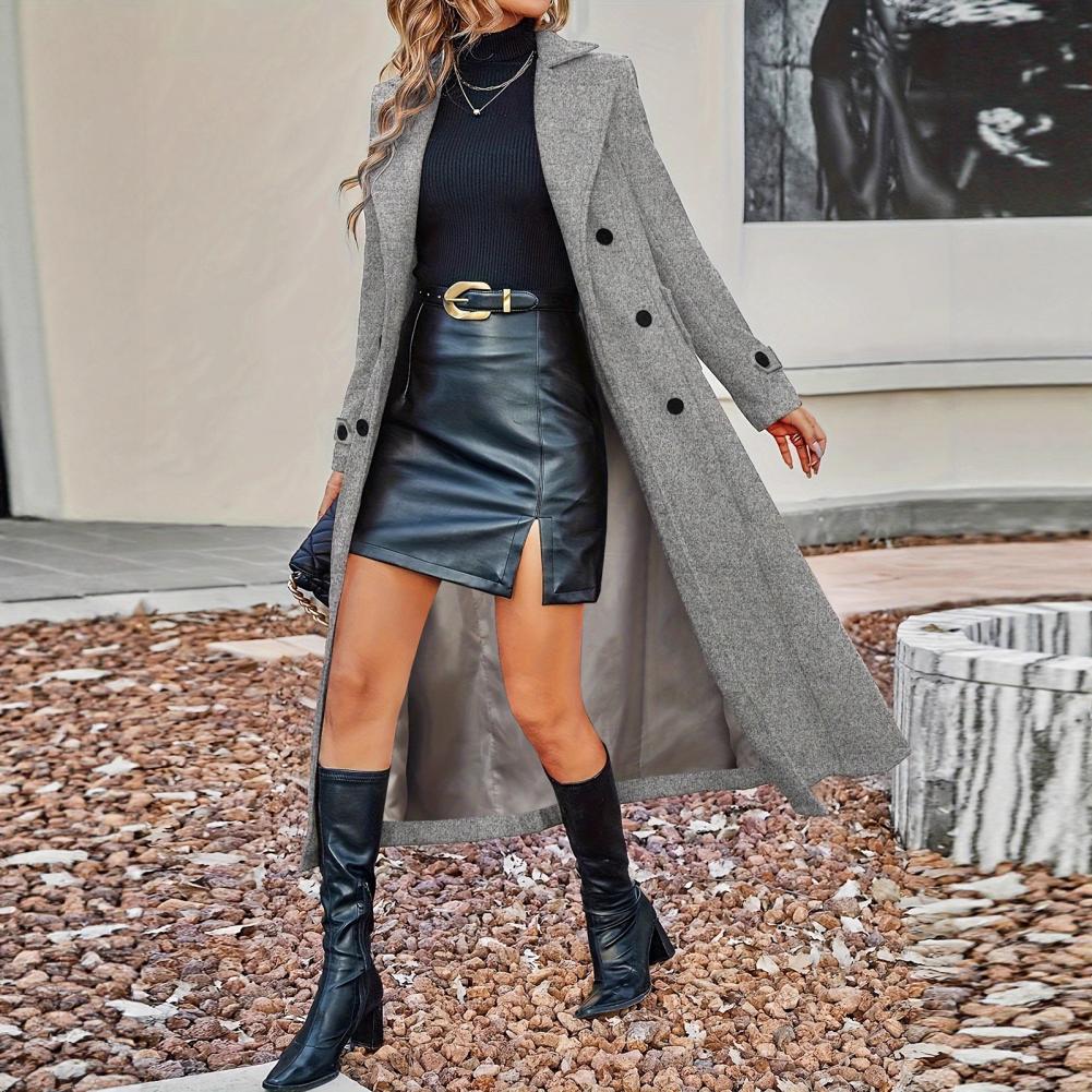 Autumn Coat Women's Long Wool  – обзор и цена Wool Coat Peacoat