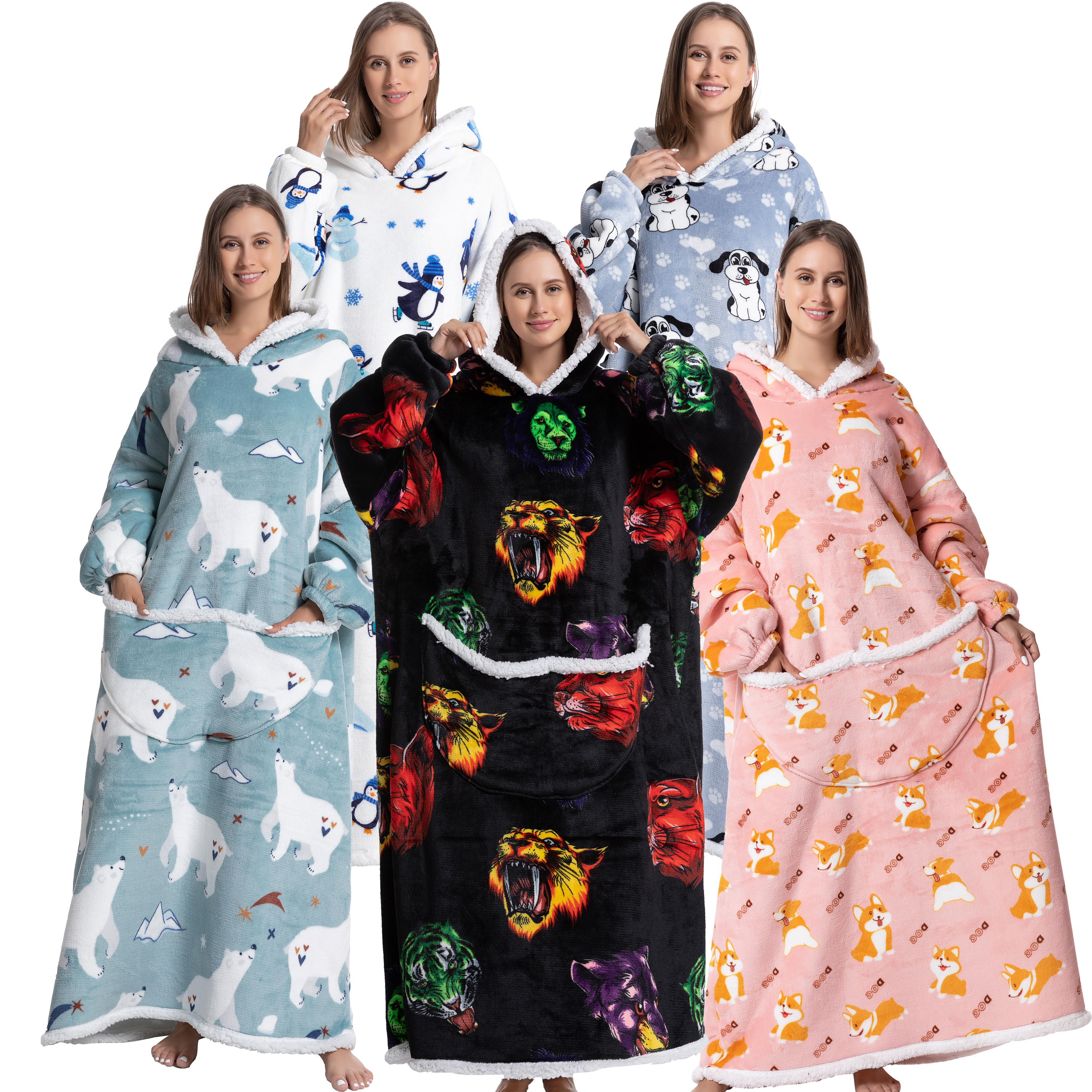 Oversized Wearable Blanket Coz – обзор и цена Sherpa Hoodie Fleece