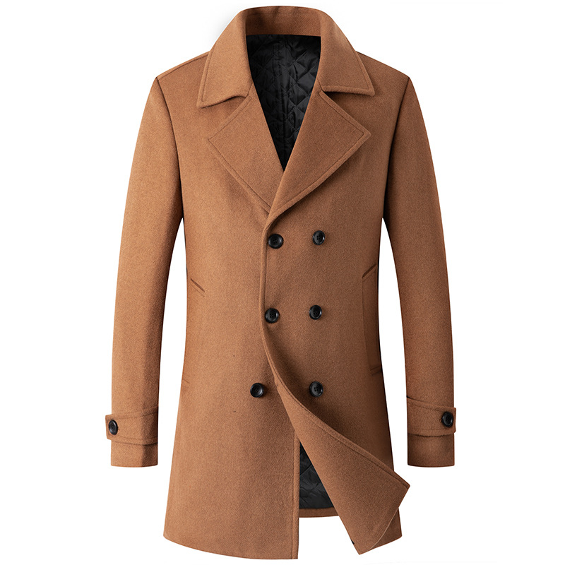 Double Breasted Coat Men Peaco – обзор и цена Wool Coat Peacoat